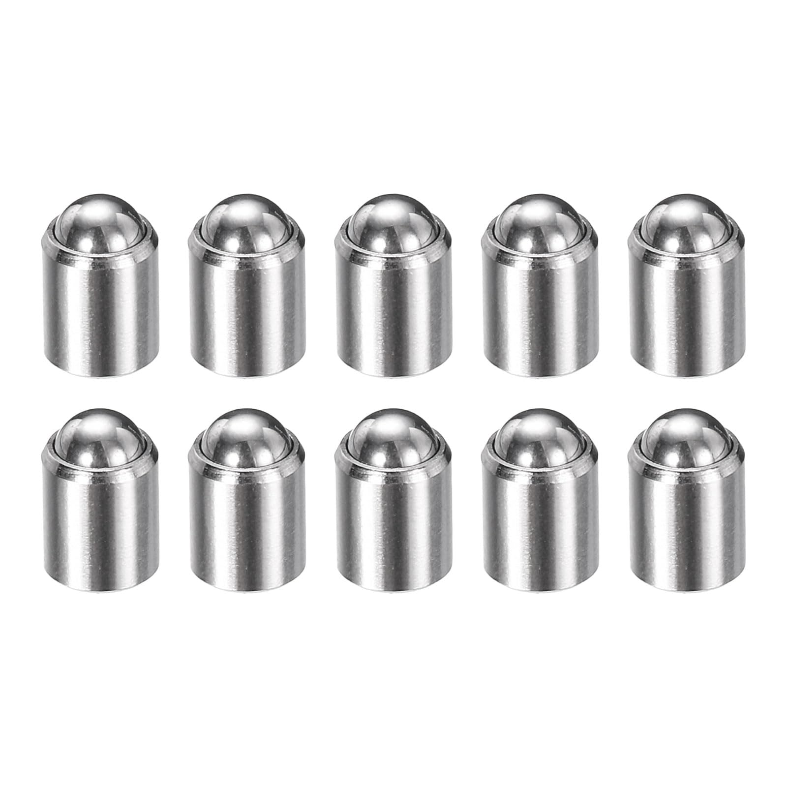 sourcing map 10pcs Ball Point Spring Plungers 5x6mm 5N Elasticity Stainless Steel No Step Positioning Beads Ball Catch Latch for Door Cupboard Mechanical Devices Clamps Furniture