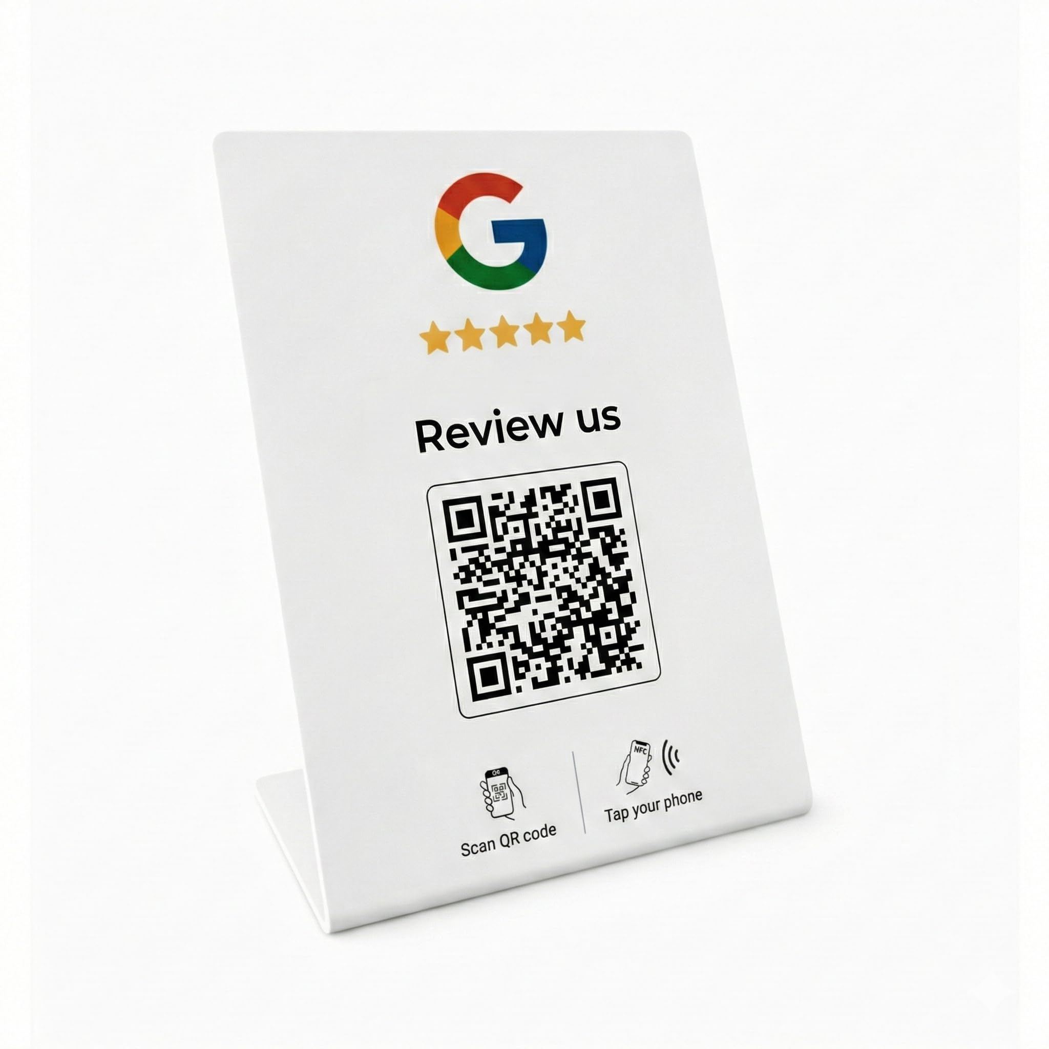 5-Pack QR & NFC Tap Cards Compatible with Google Reviews | AI Reply App Included