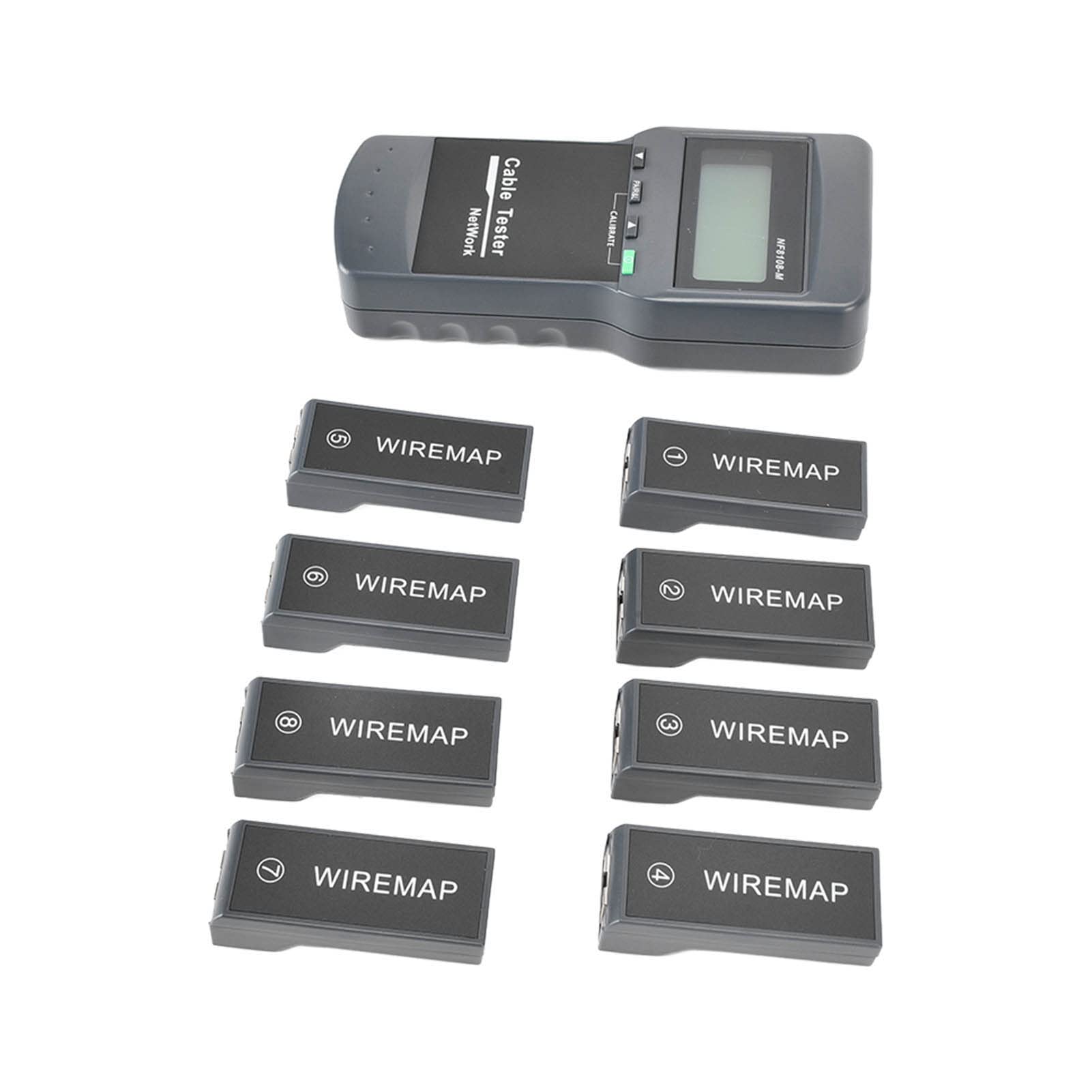 YWBL-WH Tester per Cavi di Rete RJ45 con Display LCD 8 unità Remote per Test di connettività con Punto di Interruzione di Lunghezza Strumento di Test Multifunzionale Professionale per Tecnici