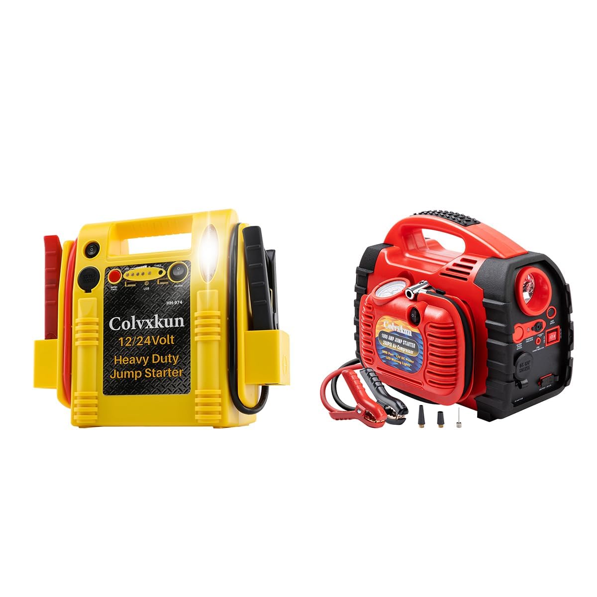Car Jump Starter with Air Compressor 260PSI 1000A Car Battery Jump Starter Battery Pack HH974 2800 1400 Peak