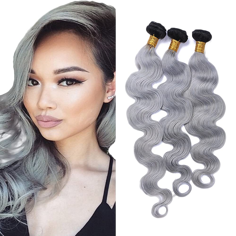 6FRK 1B/GR BD human hair bundles 10 12 14 Inch