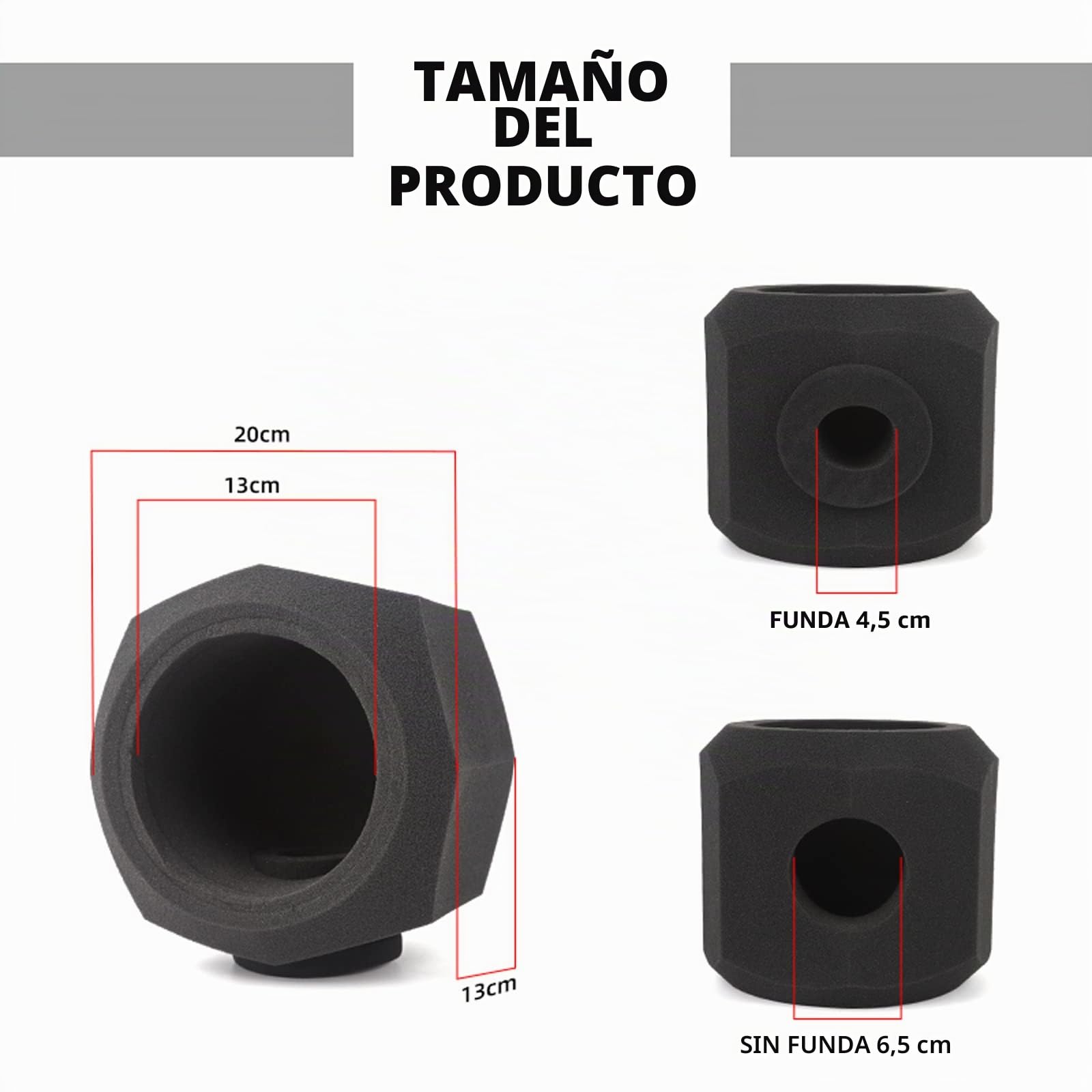 Micrófono de estudio a prueba de viento F3 filtro anti-pop para cabina de aislamiento de voz de 4,5 a 6 cm, portátil, cubierta insonorizada