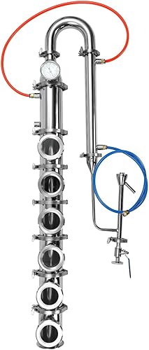Moonshine colonne de reflux inox 6 plateaux 4 pouces avec hublots