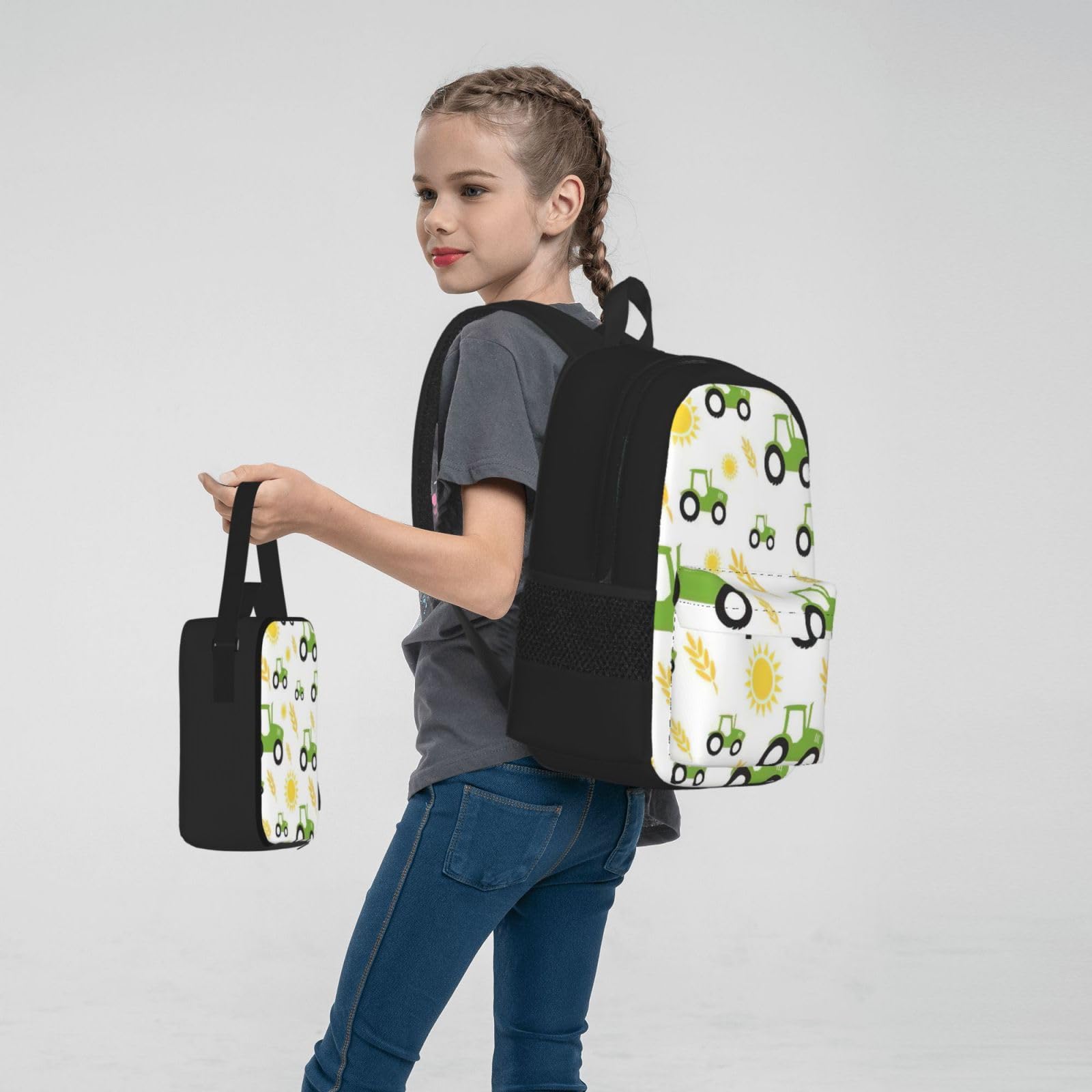 Zaino, borsa portapranzo, astuccio, set da 3 pezzi, per lavoro e