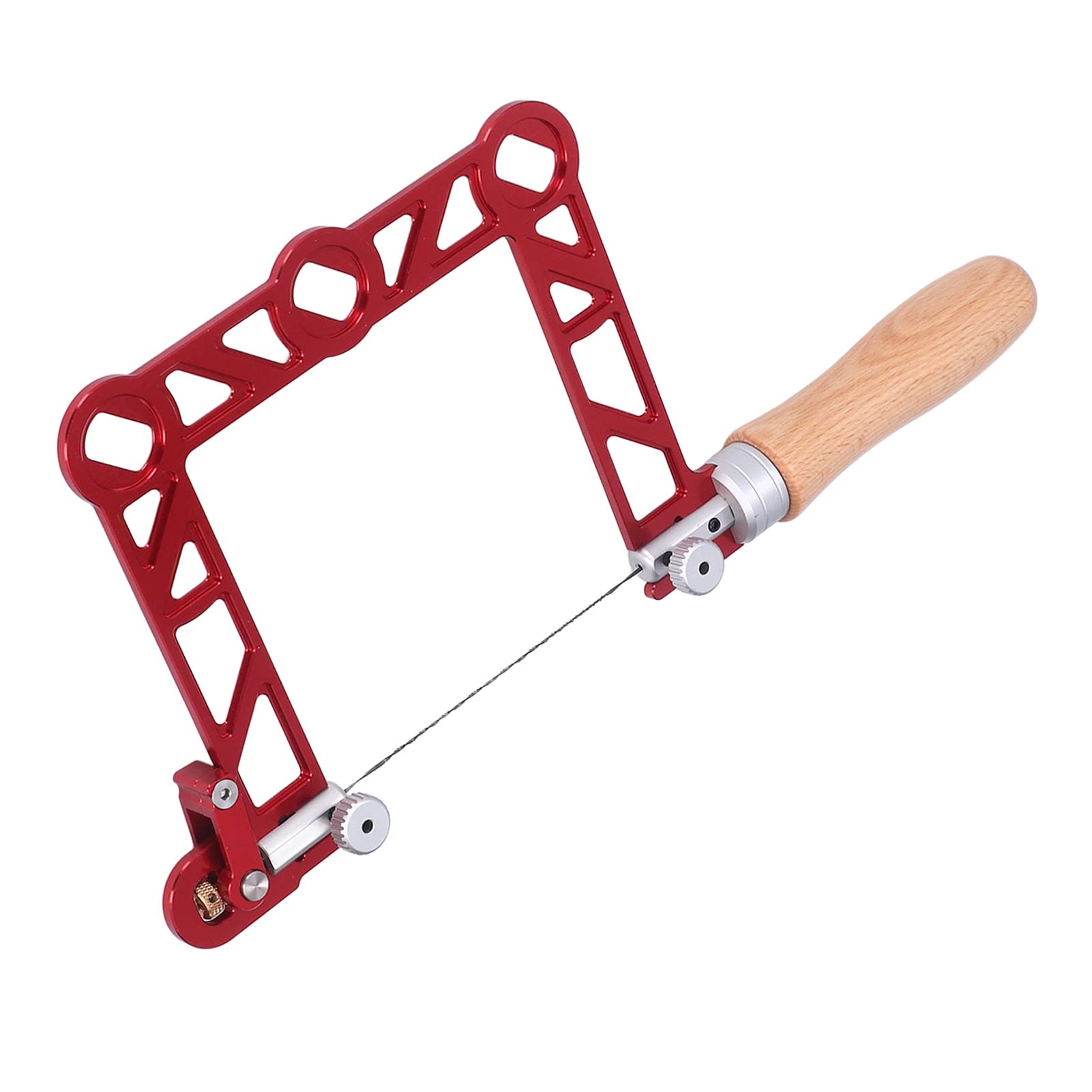 Mini Sierra de Mano para Carpintería, Sierra de Calar con de Madera en Forma de U, Ideal para Manualidades de Procesamiento de Metales, Agarre Cómodo Rojo (4 pulgadas)