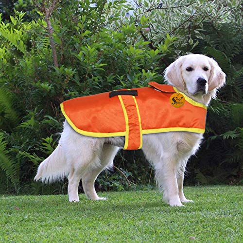 Image of Sage Square Dog Coat, Ultra Warm Windproof Winter, Thicker Fleece Jacket for Cold Weather. (Large - 26 Inches, Orange Plain)