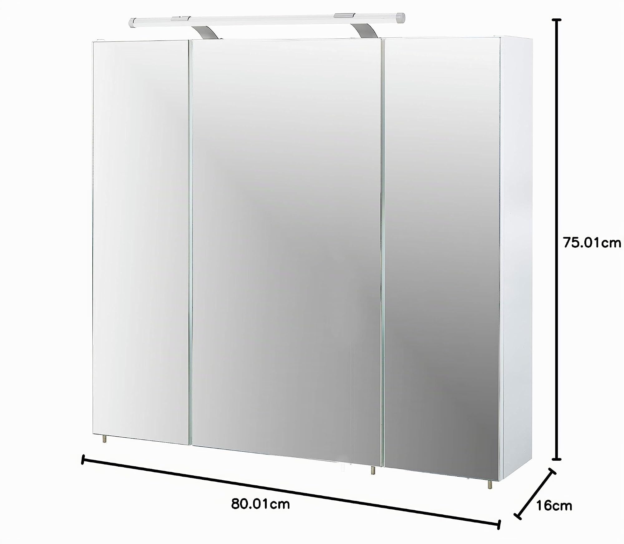 Schildmeyer 125353 Armario con Espejo, a Base de Madera, Blanco, 80 x 75 x 16 cm
