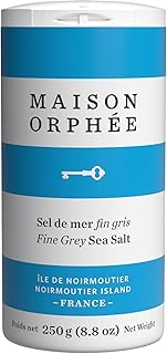 Grey Fine Sea Salt Shaker with Ancient Minerals Identical to Celtic Salt, Hand Harvested from Noirmoutier, Sun Dried, Non ...