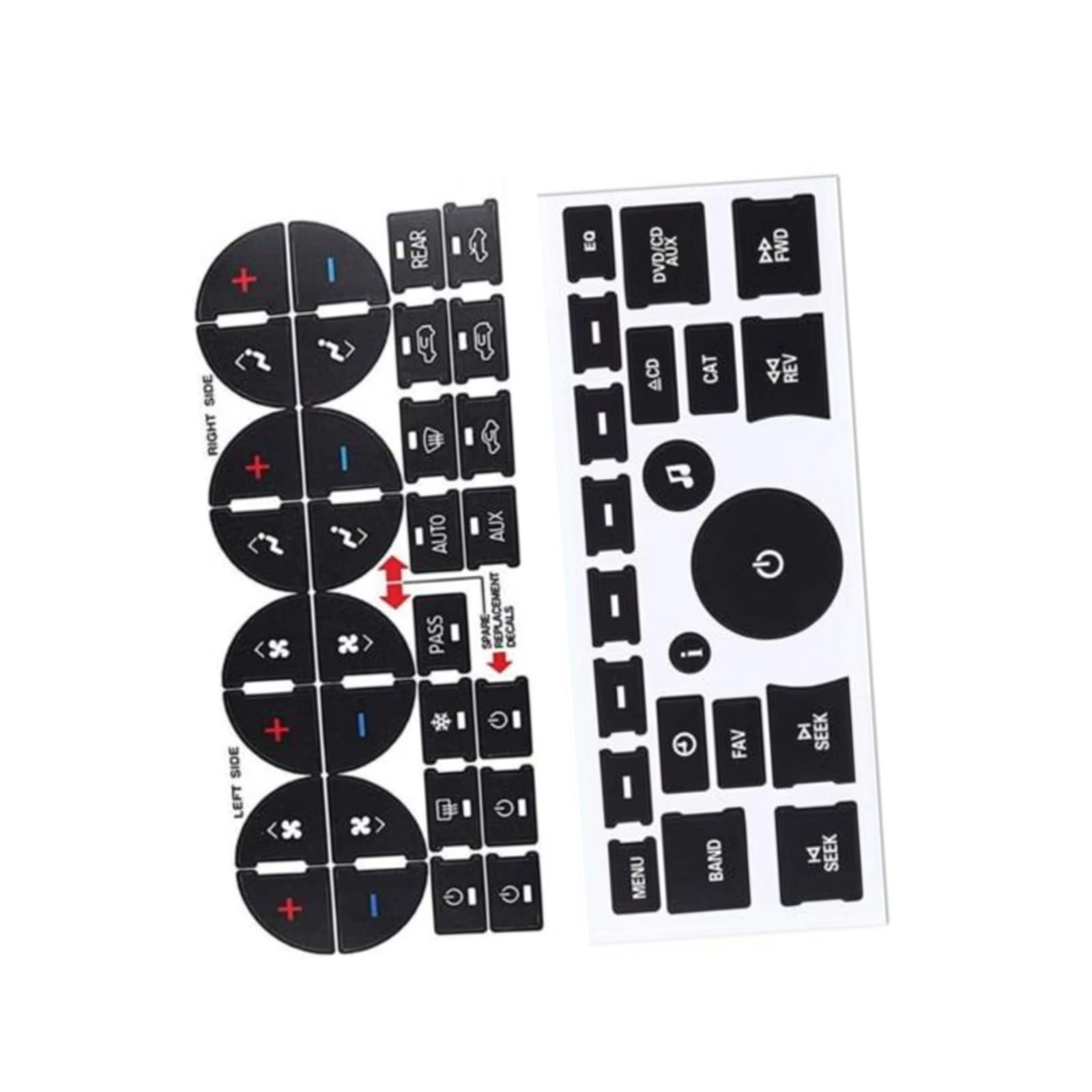 Modification Interior Compatible with Chevrolet for Silverado LT LTZ 2007-2013 for Suburban LT LTZ 2007-2014 Car AC Dash Button Repair Kit Sticker Dash Board Decal