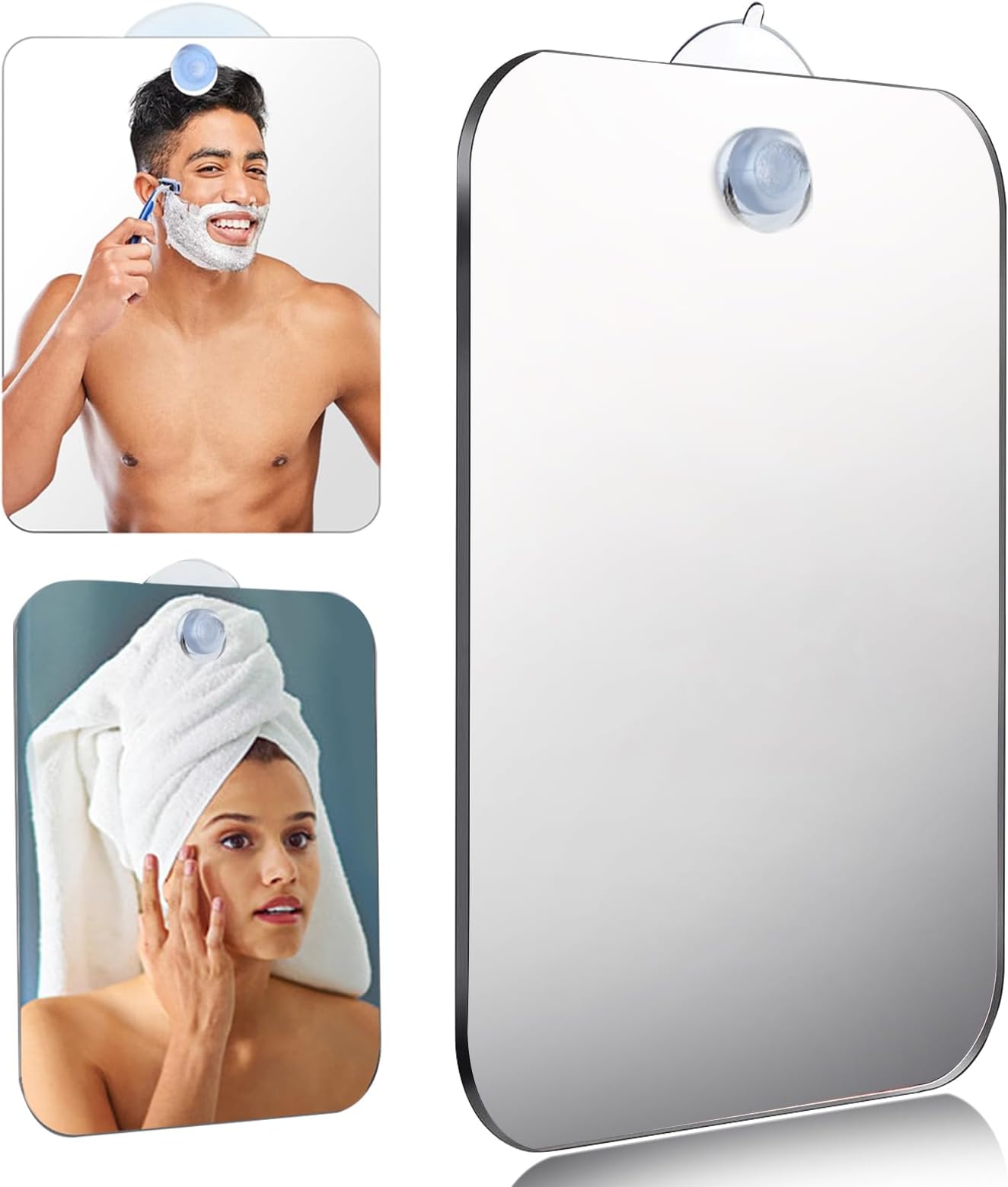 Shower Shave Makeup Travel Mirror - Fog-Free, Portable, Handheld for Shaving & Makeup