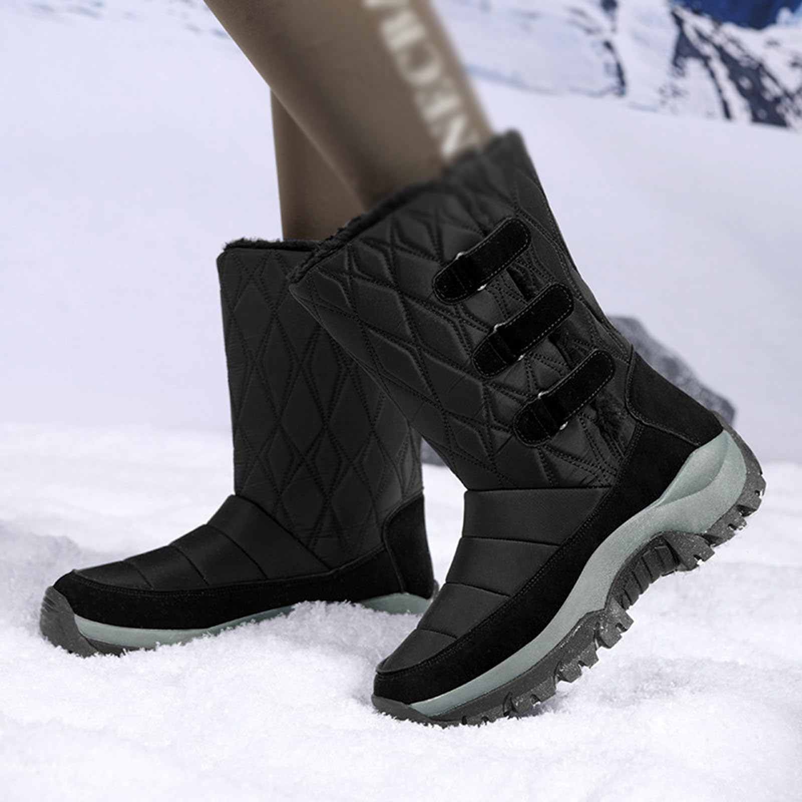 Onewus Moda damska outdoorowe śniegowce z zapięciem na klamrę na zimną pogodę
