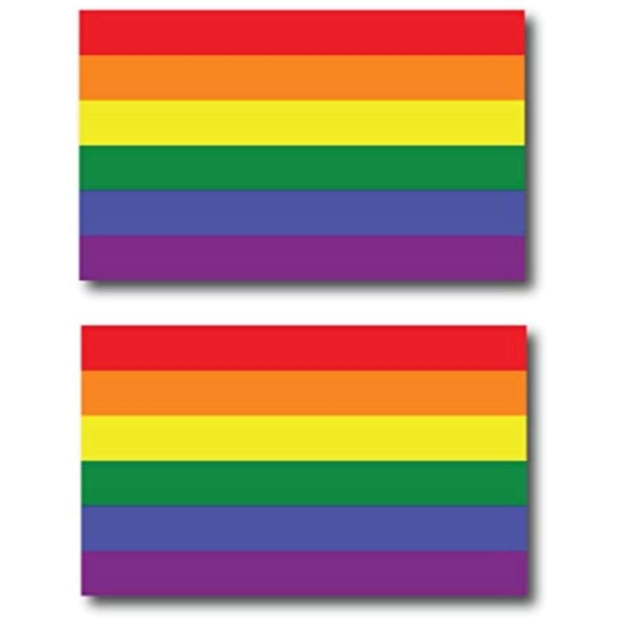 Gay Pride LGTBQ Rainbow Flag Magnet Decal, 3x5 Inches, 2 Pack