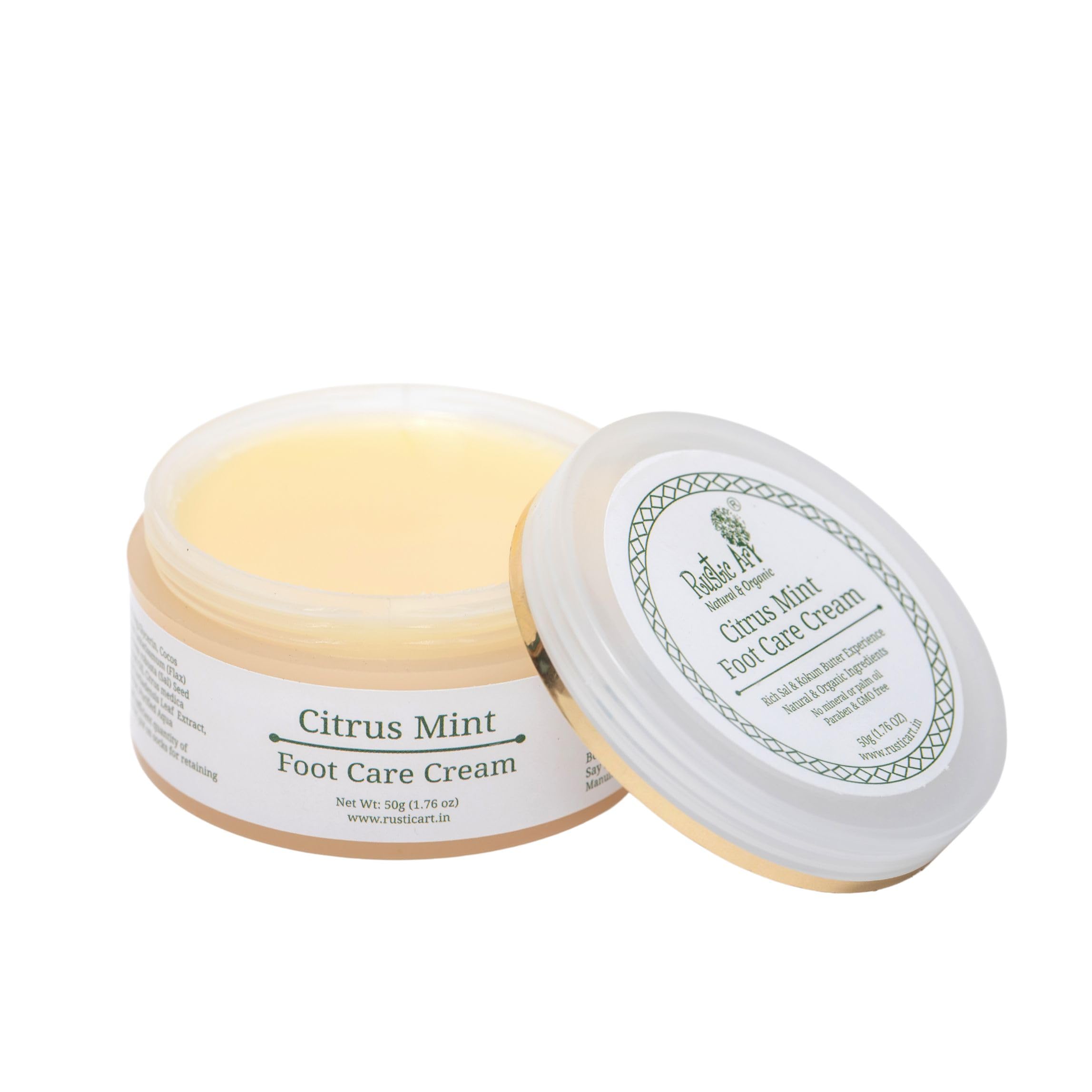 Rustic Art Organic Citrus Mint Foot Care Cream | Nourishing, Moisturizing & Non Greasy | 50g-image-29