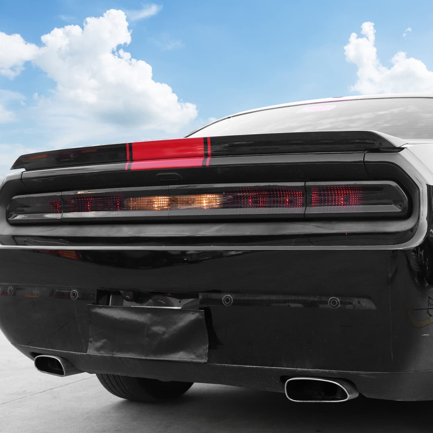 Jimen Compatible avec Dodge Challenger 2009-2014, 4 pièces de garniture de phare arrière accessoires extérieurs