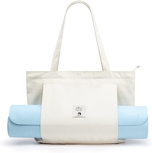 Miniatura 10 de Bolsas de yoga WLLWOO WLLWOO para mujeres con porta-mats de yoga, bolsa de lona para llevar, para pilates, para el hombro, para viajes, oficina,