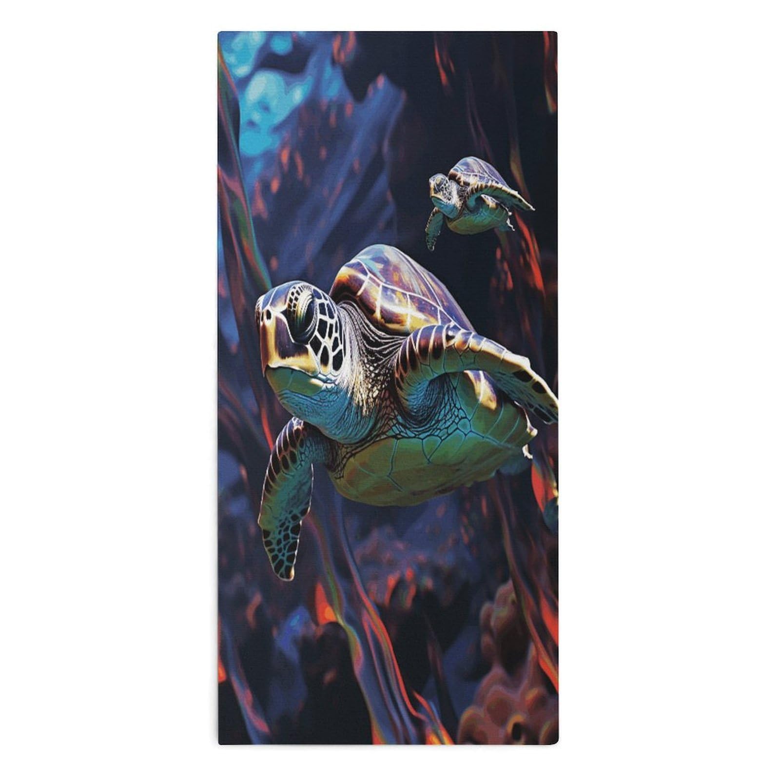 Btcowzrv Style A Colorful Tropical Sea Turtle Bath Towel Beach Towels Shower Towel