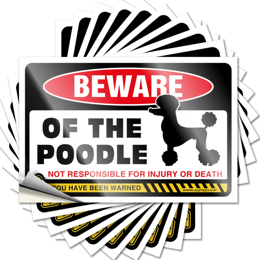 Beware of Poodle Sweet Funny - Quote Water Waterproof Decal(12X18CM)