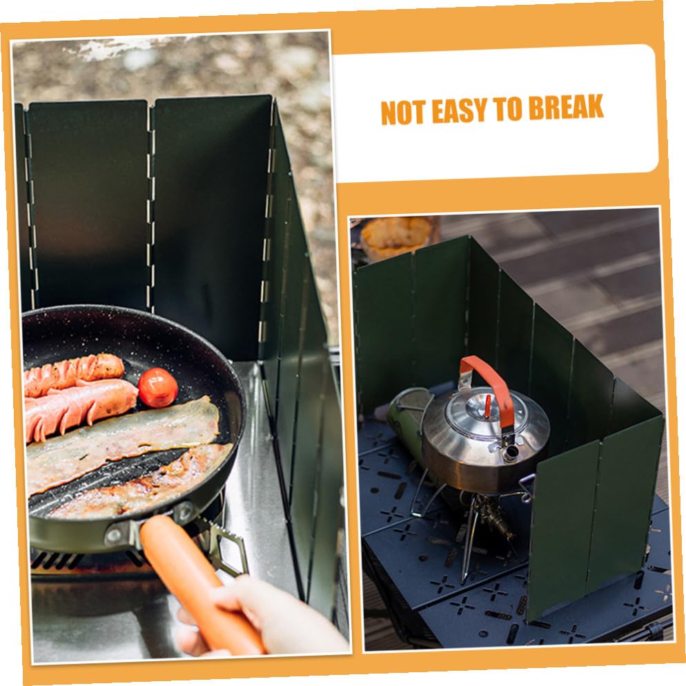 Pare-vent de cuisson pliable et portable en fer vert