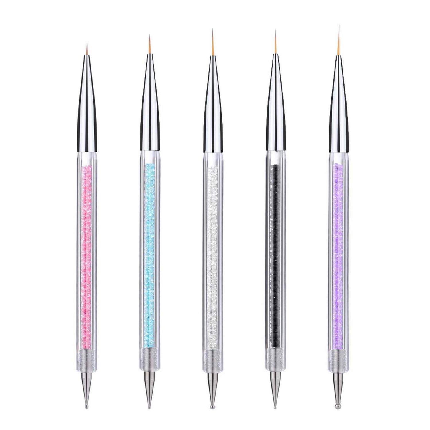 Nail Art Brushes Set 5 Pcs Double End Nail Art Brushes Kit Professional Manicure Tools Kit with Painting