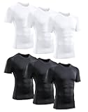 6 Pack Men's Compression Shirt Short Sleeve Athletic Baselayer Sports T Shirts Workout Tops for Men Black White