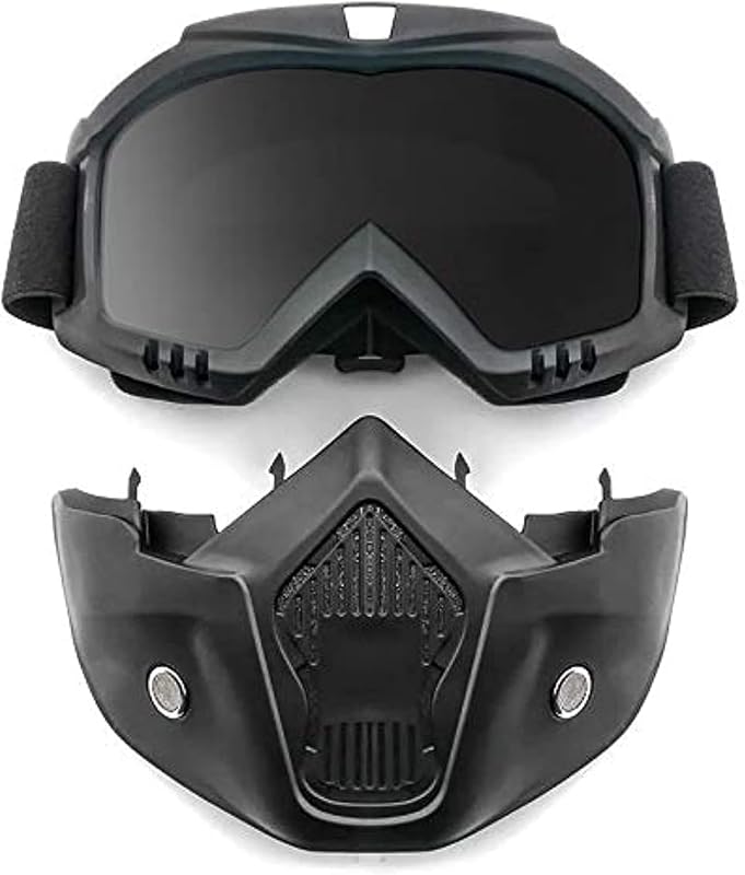 TRUE FIT®Motorcycle Helmet Mask Detachable Goggles for Scooter Jet Helmets Open Face Moto Glasses Motocross Glass