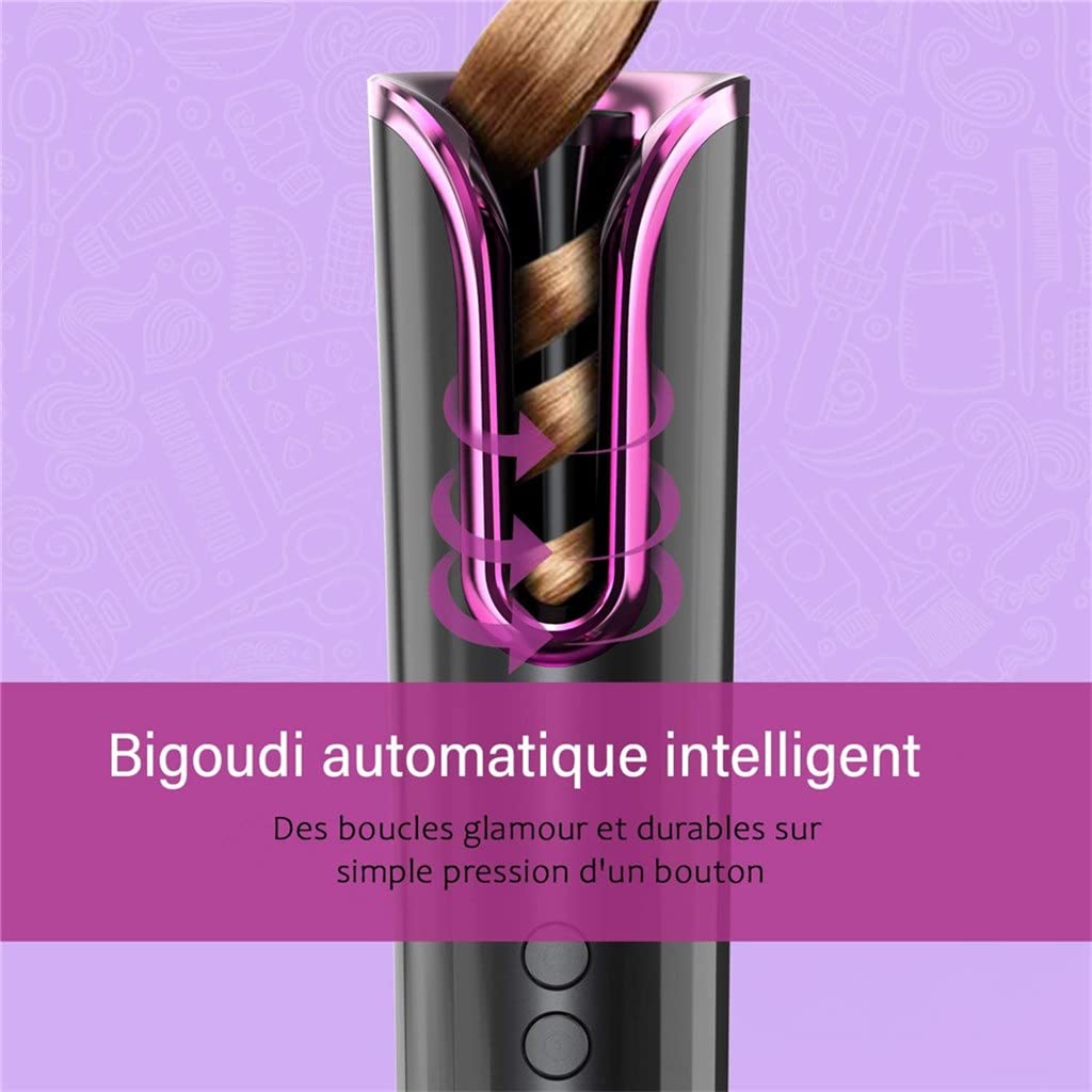 EDDGE Rizador de Pelo automático inalámbrico USB Inalámbrico Inalámbrico Auto Cerámica Rizador de Hierro Varita rizadora Rizador de Aire Rizador de Cabello