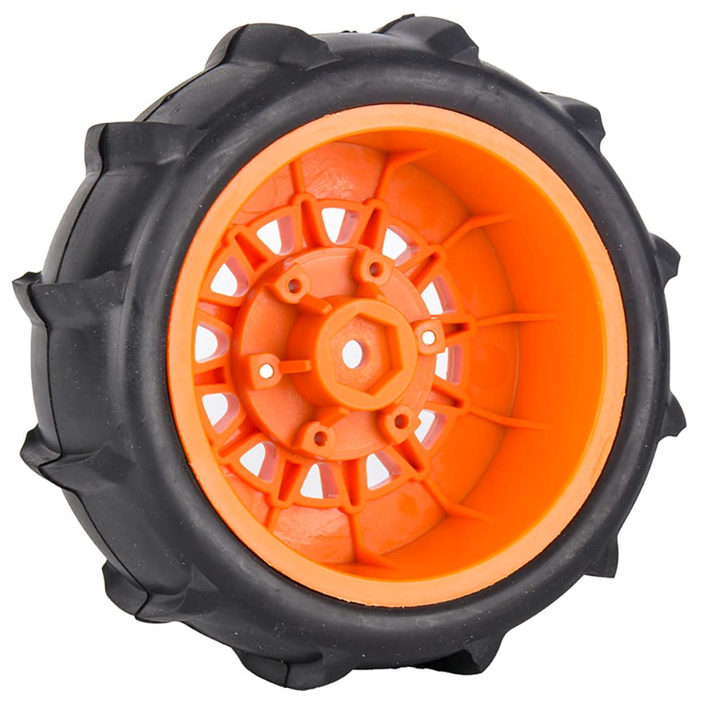 RC Truck Tires & Wheels - 1/10 Scale, 12mm/14mm/17mm Hex, Fits Arrma Senton, Traxxas Slash, Axial & More - Detachable & Durable (Black)