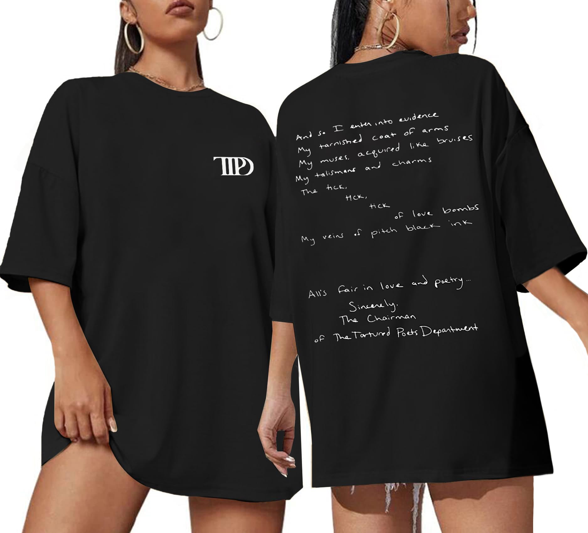 Photo 1 of Oversized Music T-shirts New Album Shirt Music Concert Fans Gift Vintage T-Shirt Black S