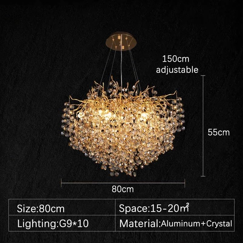 Modern Villa Dining Living Room Ceiling Chandelier Luxury Interior Decoration Crystal Pendant Lamp Gold Lighting Fixtures,for Decoration