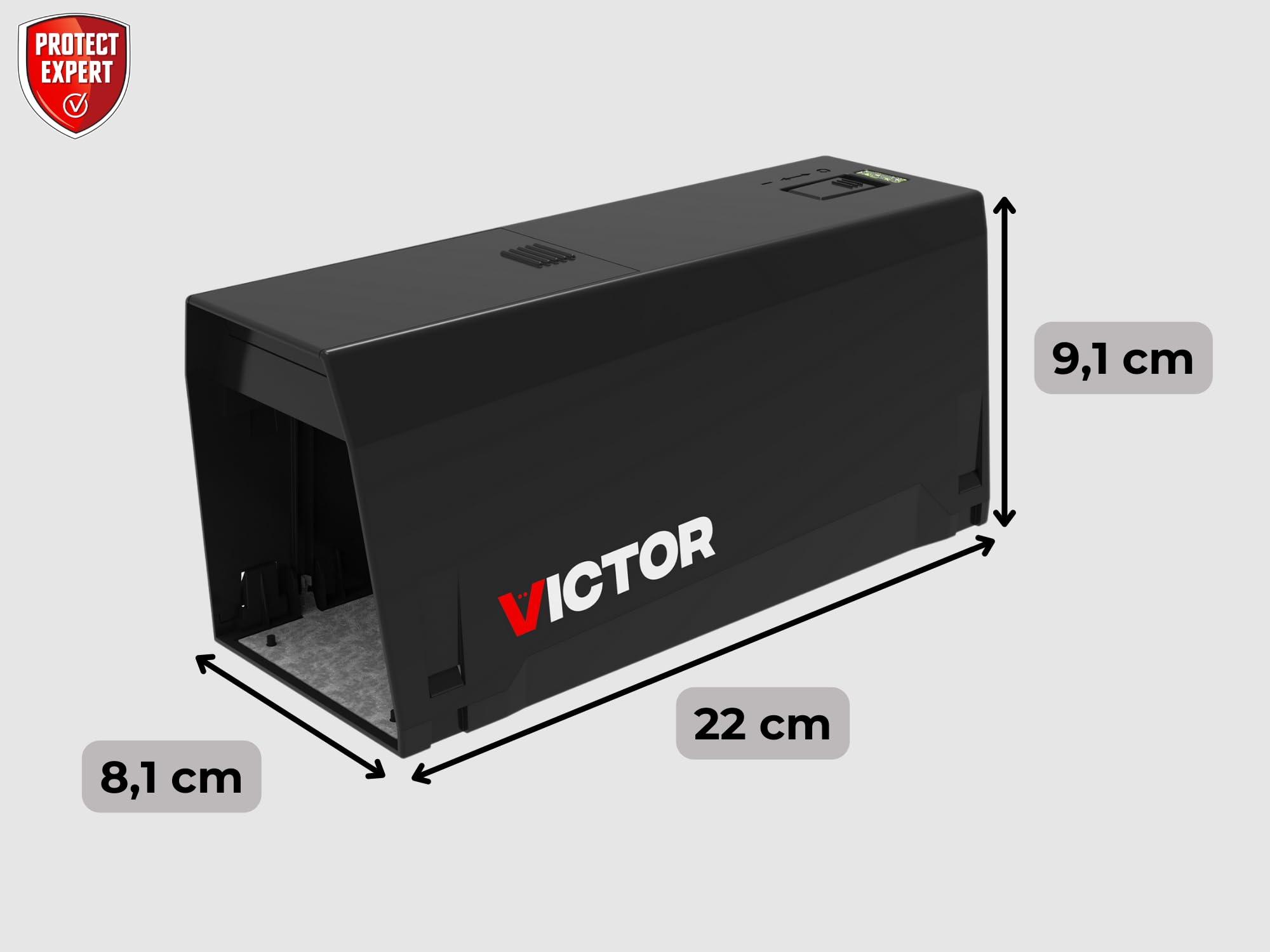 PROTECT EXPERT Trappola elettronica Ratto & Mouse - Veloce & Preciso | Eliminazione in pochi secondi - Fino a 35 roditori per batteria - Nessun contatto - RASOUTRAPN