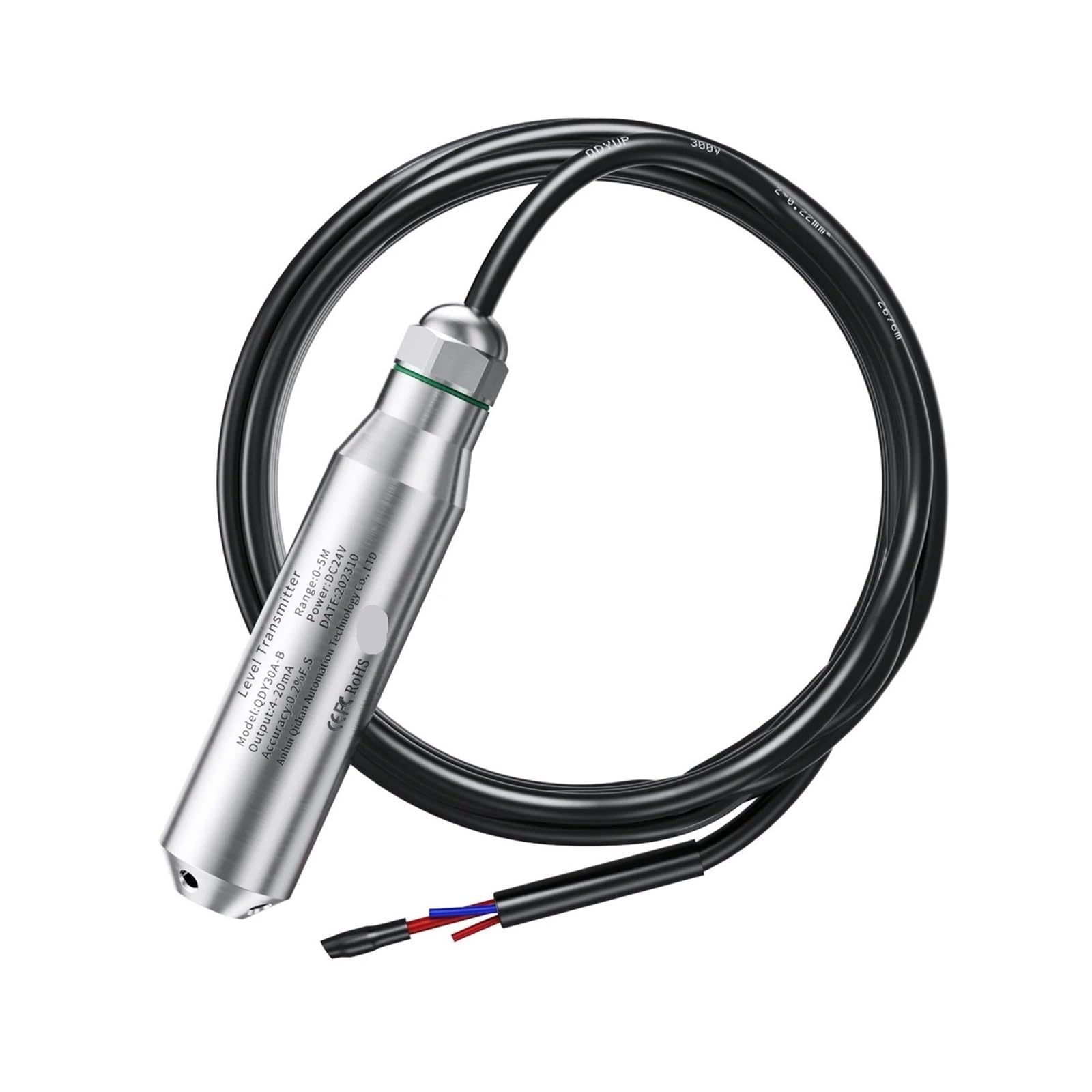 IEUMJNAT Level Sensor 1M 2M 3M 4M 5M to 4-20mA RS485 0-10V 0-5V Submersible Transmitter(1-5v Output)