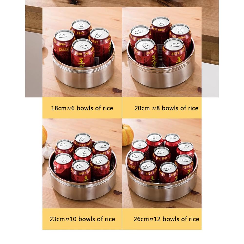 Lonchera Multicapa Grande de 18 cm, Compartimento súper Grande de Gran Capacidad, Cubo de arroz portátil, Acero Inoxidable, con Bolsa térmica, Uso para Varias Personas,3 Floors