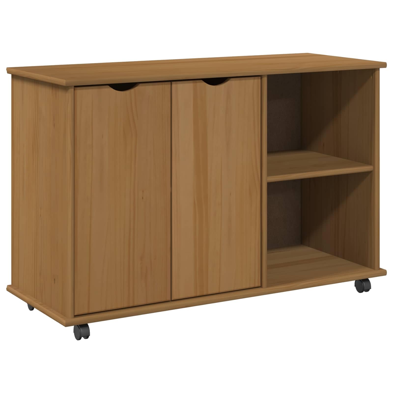 vidaXL Mobile con Ruote con Ruota Marrone Miele 100 x 39 x 65,5 cm, Armadio Minimalista Rettangolare, Mobile salvaspazio per Ufficio, Legno Funzionale e cassetti spaziosi