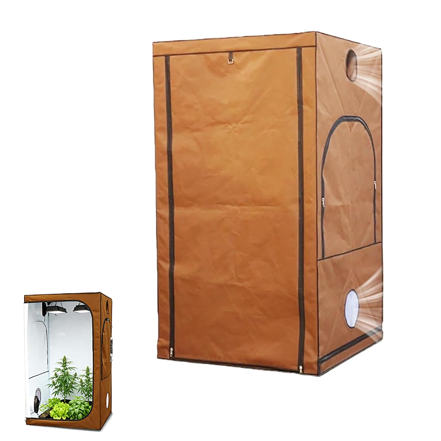 Hydroponic Grow Tent - 47 2 47 2 78 7 600D Reflective Mylar with Observation Window Floor Tray
