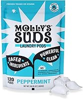 Vista 1 de Molly's Suds Cápsulas de detergente para ropa Detergente limpio para pieles sensibles Ultra concentrado y combate las manchas Menta - 120