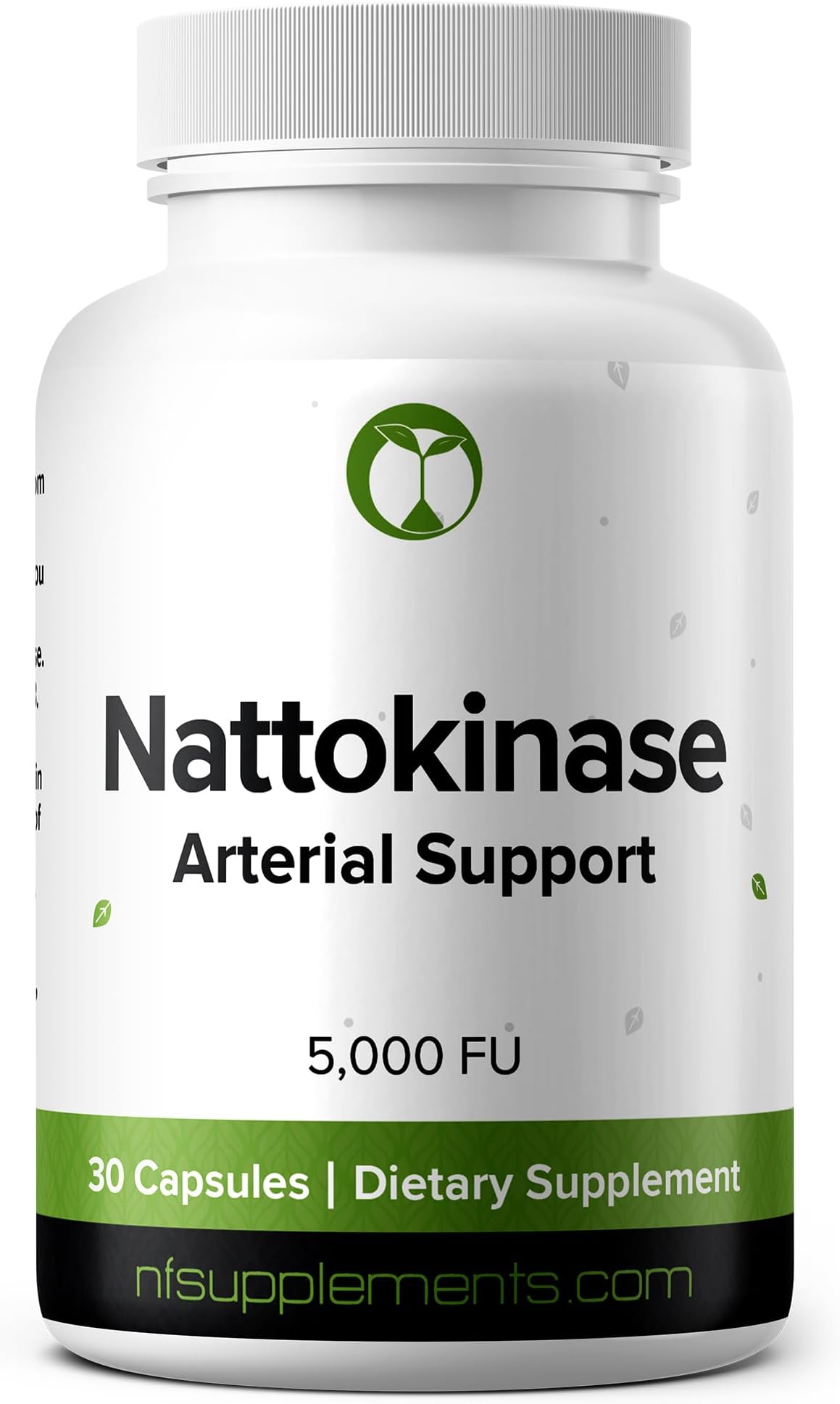 Nattokinase 5000FU Arterial Support - Targets Plaque | Third Party Tested Verified Quality | 30 Vegetarian Capsules | Non-GMO, Gluten Free, Vegan Friendly | Natural Ingredients Health Supplement (30)