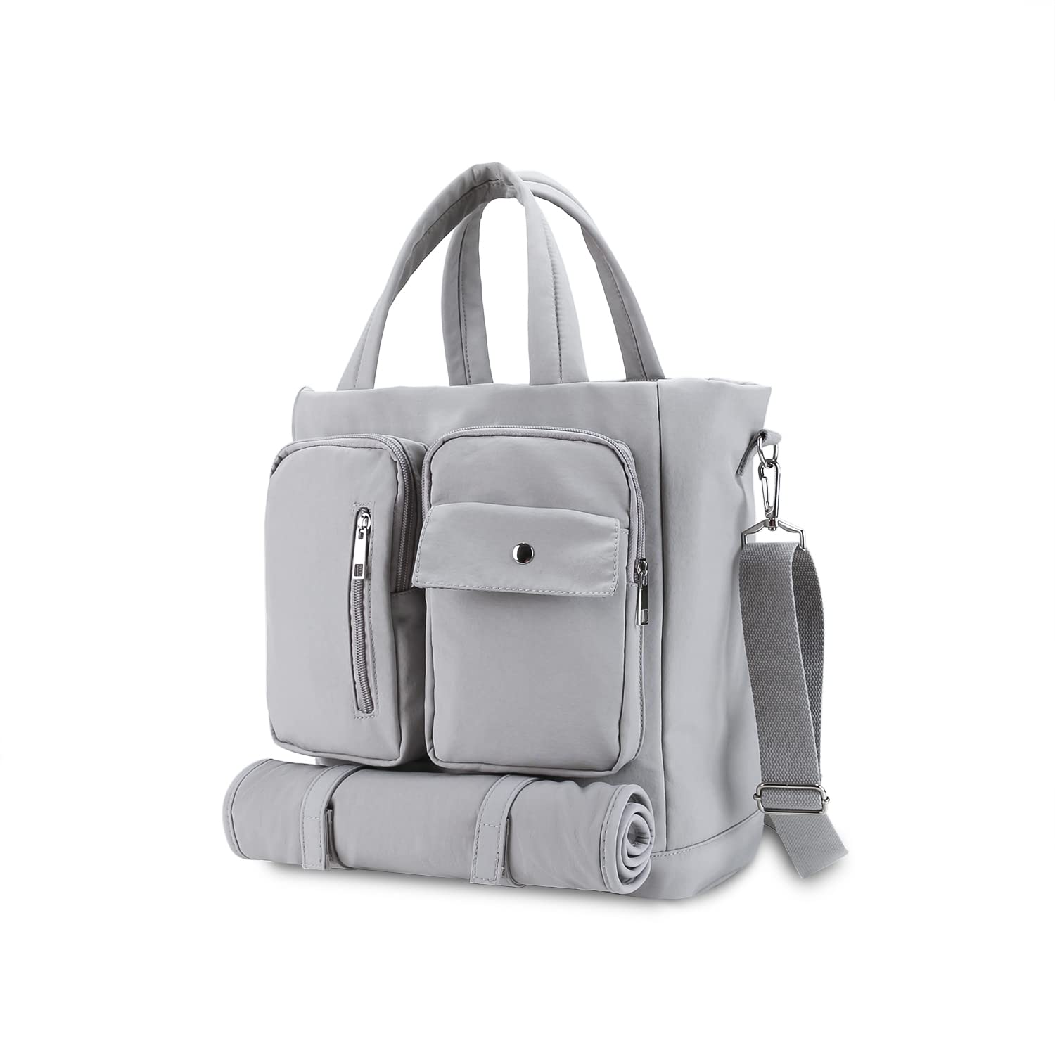 MOMIGO Diaper Bag Tote - Nappy Changing Bags Multifunction Travel Camping Picnic Tote Bag With with Changing Pad, Large Unisex for Boys & Girls (Grey)