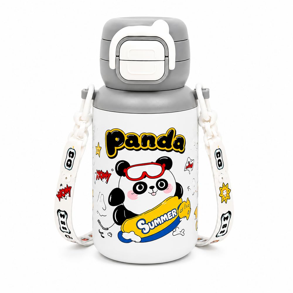 Garrafa de Água Infantil Térmica 500ml com Canudo Antivazamento – Squeeze Escolar para