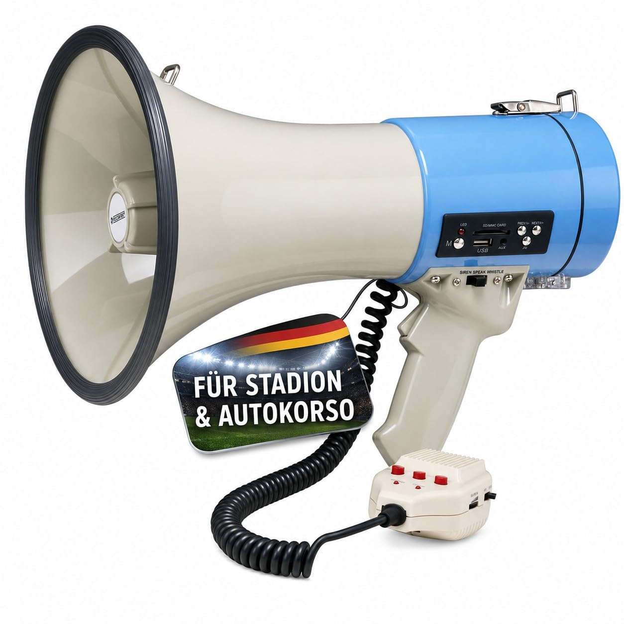 McGrey MP-800HRS USB/SD mp3 mégaphone, Max. 80 Watt, 1000 m