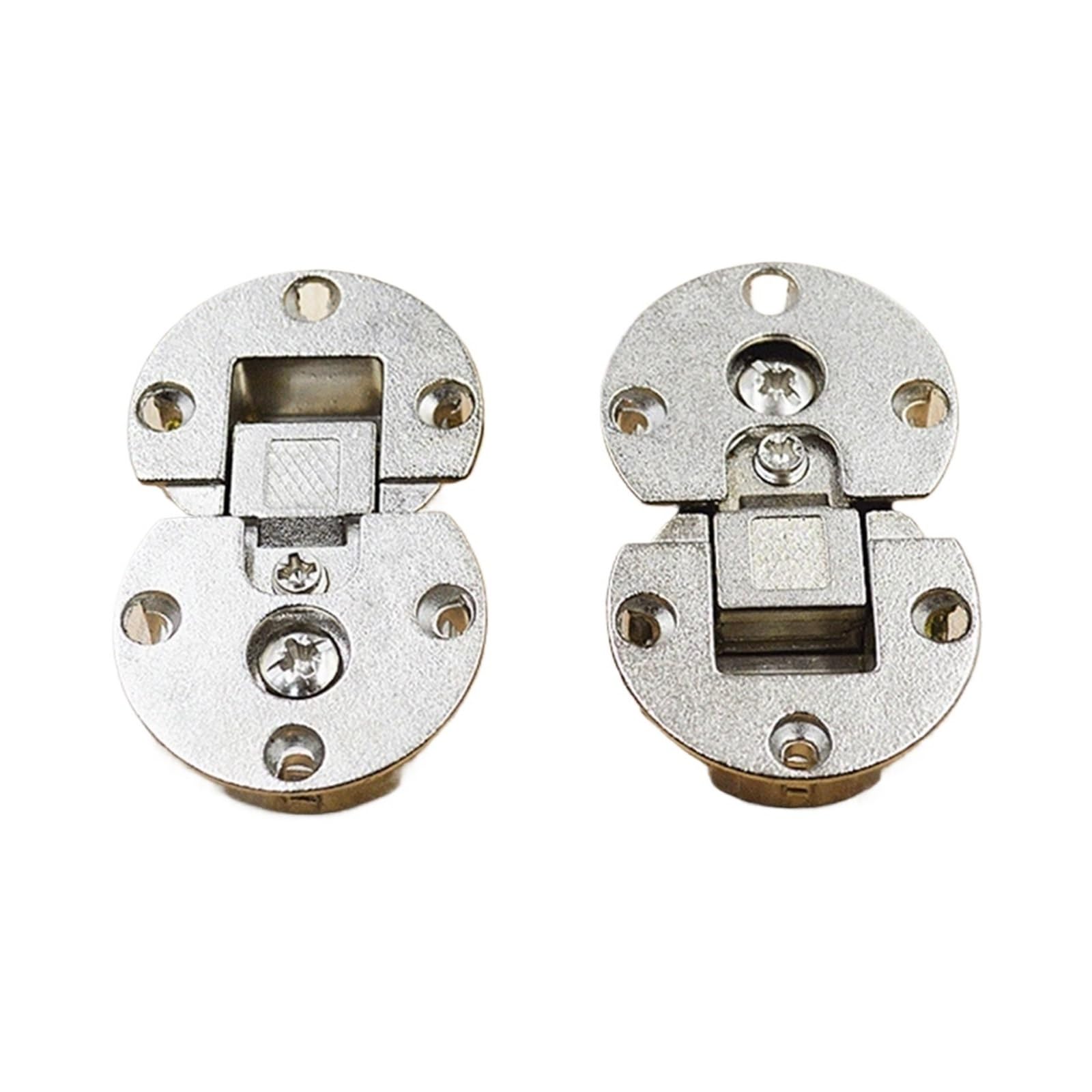 LYEUXHJPX Folding Hinge Zinc Alloy Semi-Circular Cabinet Hidden Hinges 180 Degrees Up and Down 2Pcs