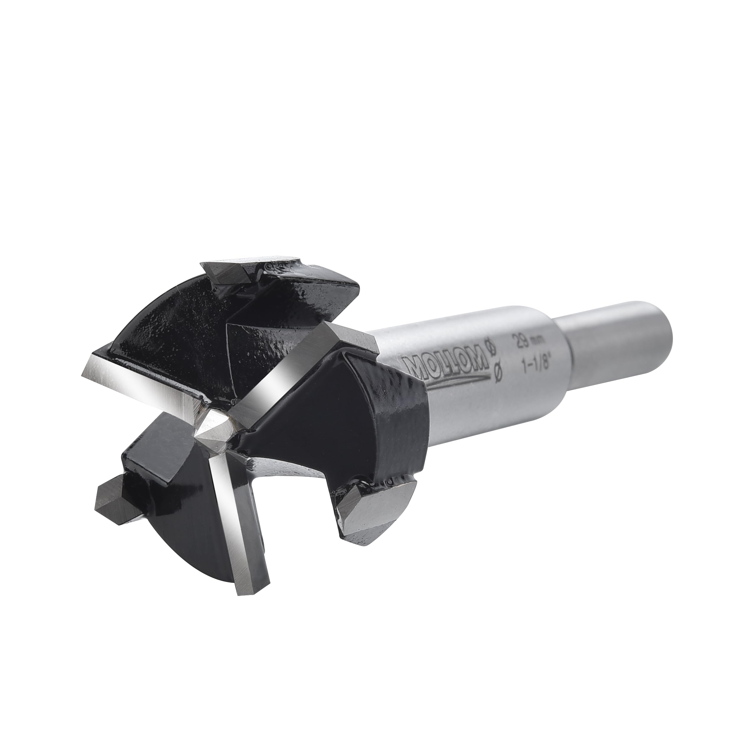 Mollom (29mm | 1-1/8") Triple Flute Forstner Drill Bit for Woodworking with 3-Cutter YG8 Carbide Tipped of 2.0mm,Hinge Cutter Tool Kits for Hard Soft Wood, Plastic, Plywood