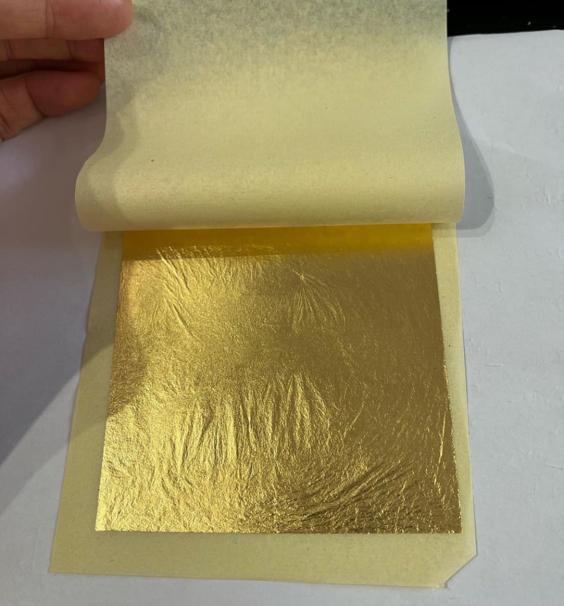 FGLC Gold Leaf Sheets 24k Gold Leaves Vark for Sweets Cakes ice Cream ayurvedic Medicine Beauty Products Anti Aging spa (24k Gold Leaves King Size 1 Vark Sheets)