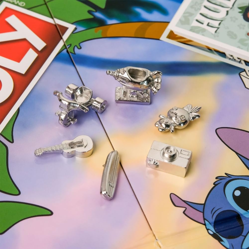 Hasbro Monopoly Disney Lilo & Stitch - Jeu de société pour les familles et les enfants 8+ | Édition de collection avec personnages emblématiques, Pions exclusifs et graphiques tropicaux hawaïens