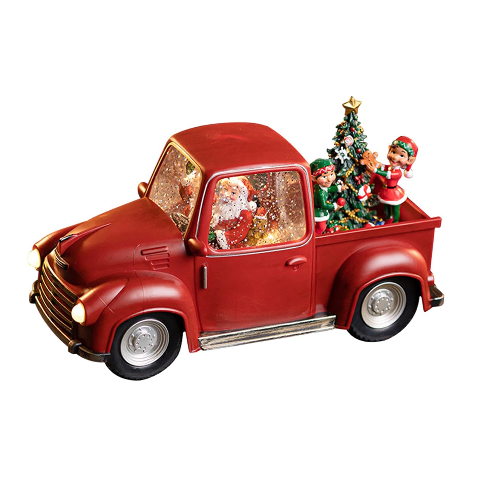 Décoration de Table de Noël, Camion du Père Noël Miniature, Boule à Neige Musicale, Cadeau D'intérieur pour La Maison Ou Le Bureau, StyleB