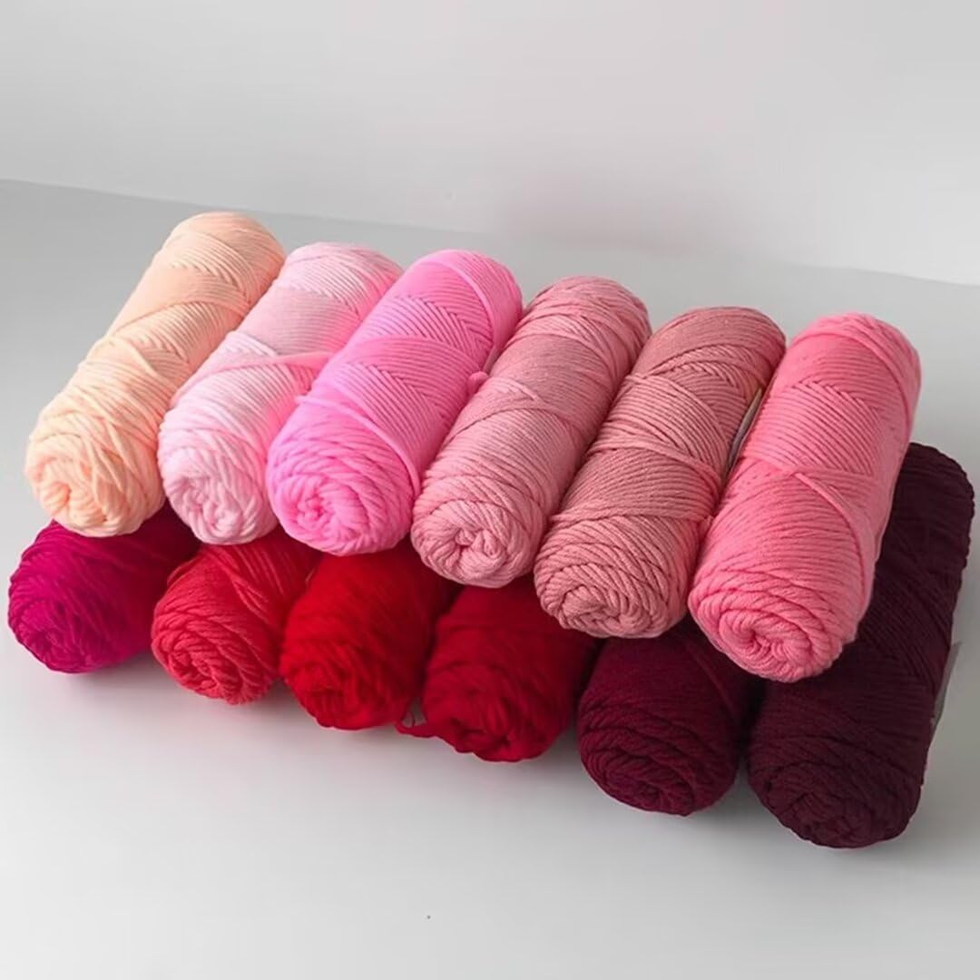 8-fädiges Garn zum Tuften und Stricken, Milchbaumwollgarn, 100-g-Garnknäuel, 3 mm dicker Faden, Acrylgarn für Tuftingpistole und Häkeln, Punch-Needle-Wollknäuel