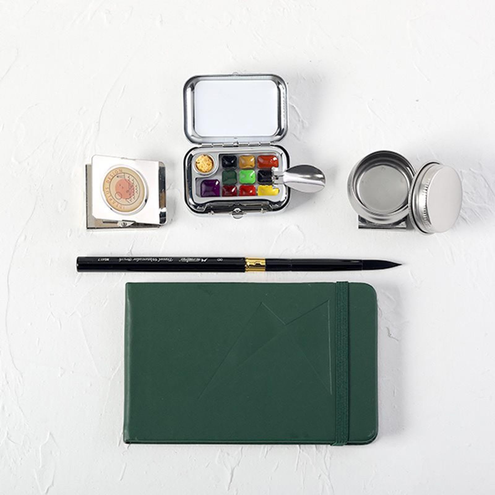 Palette Aquarelle Peinture Coffret Métal Palette Vide Livre Aquarelle Accessoire Transportable pour de Peinture Carnet