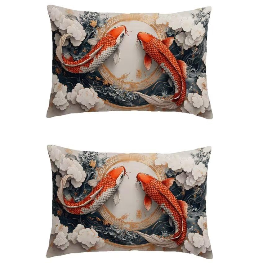Housse de coussin rouge extérieur imperméable 80x100 cm | Déco de jardin