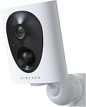 virtavo 2K Telecamera WiFi Esterno Senza Fili a Batteria, Starlight Lente, Visione Notturna a Colori, Videocamera con Allarme, Rilevamento PIR, Audio Bidirezionale, Impermeabile, SD/Cloud, VF1