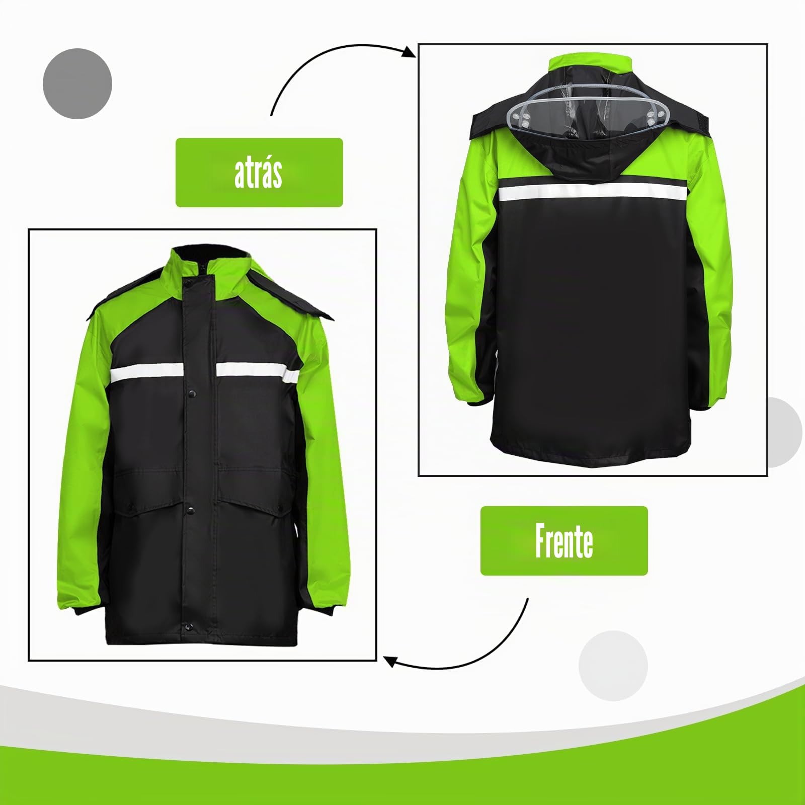 Chaquetas Impermeables para Hombre, Traje de lluvia Ligero con Capucha, Traje Impermeable de Moto, Chaqueta y Pantalones Impermeables para Pesca, Senderismo, Ciclismo