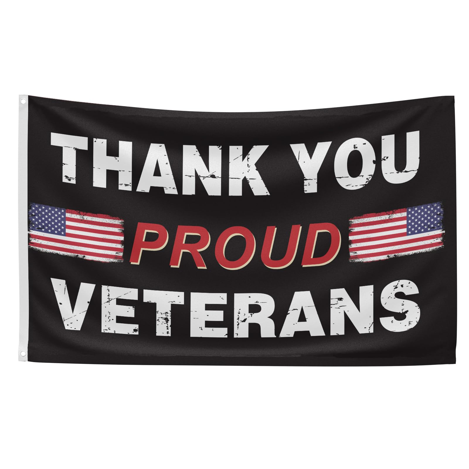 Thank You Veterans Flag 3x5 Ft Double Sided Black American Flag, US Veteran Day Patriotic Flag Patriotic Yard Outdoor Decoration Party Supplies House